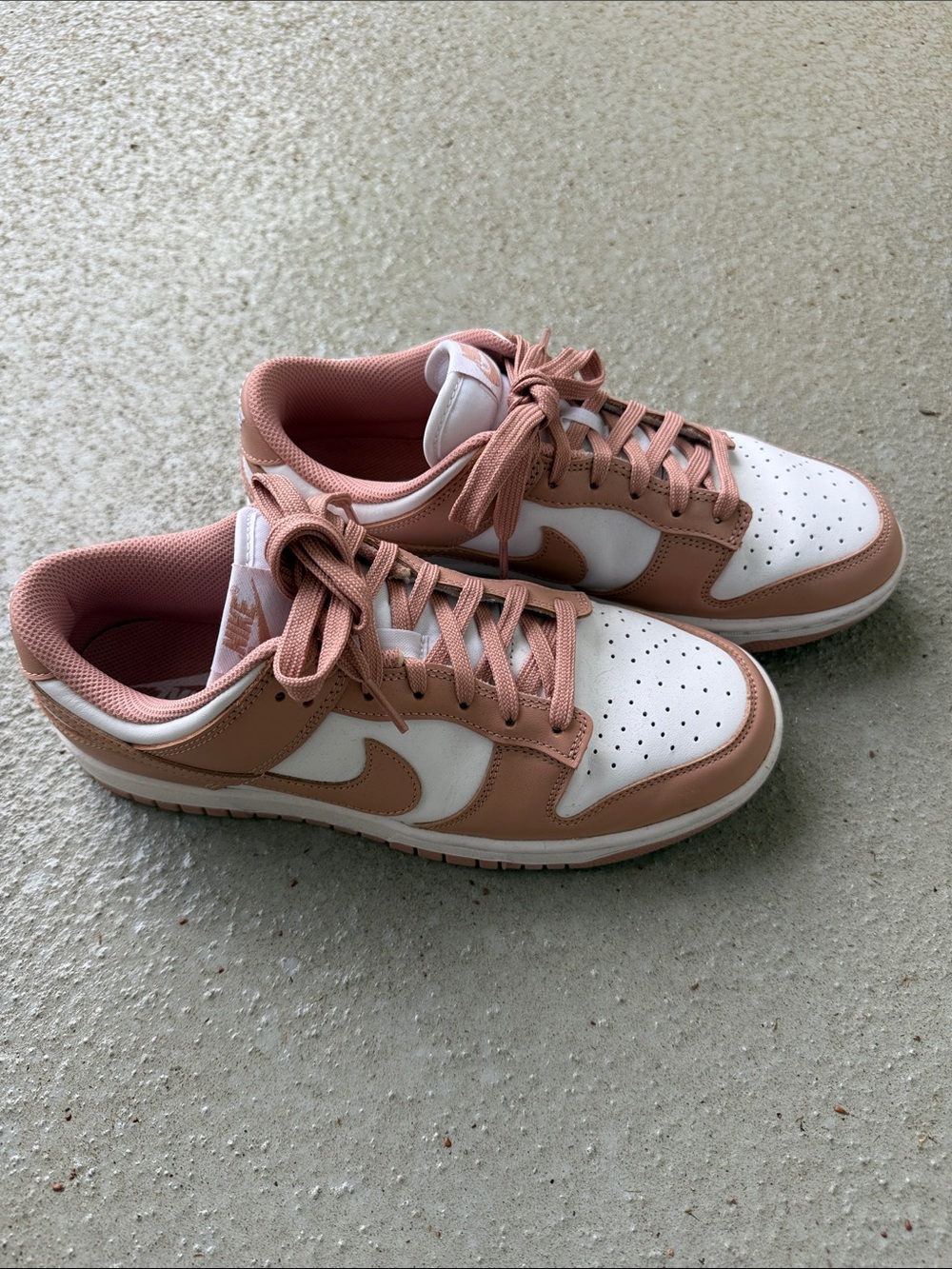 Nike Low-Top Sneakers in White and Dusty Rose